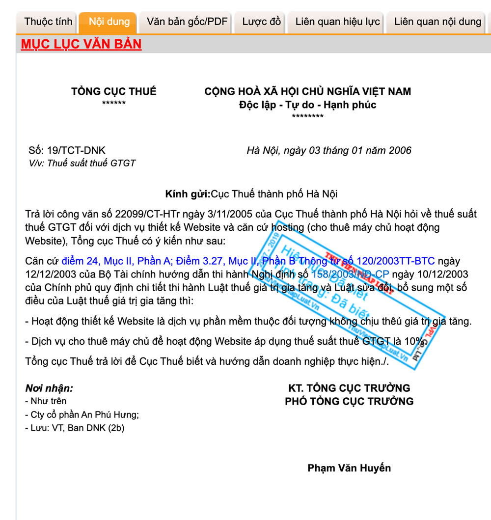 thiết kế web có áp VAT